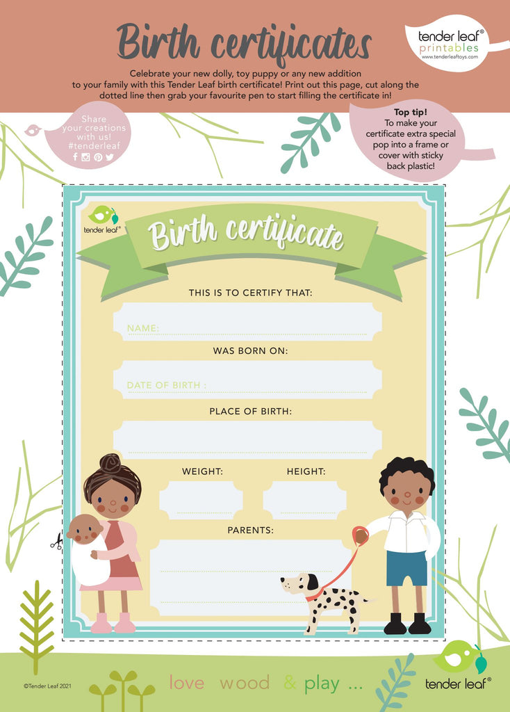 Printable birth certificates for new dollies!