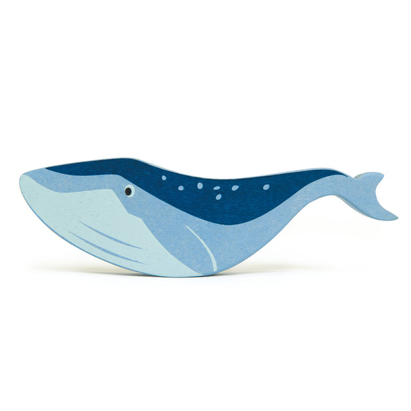 BLUE/WHITE POLKA DOT WHALE WOOD PLAQUE WITH 2 KNOBBED HOOKS